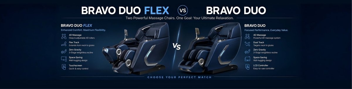 Osaki Bravo Duo vs. Bravo Duo Flex: Which Dual-Engine Stretch Chair Is Right for You? - Official Titan Massage Chair l Osaki, Titan & AmaMedic Brands