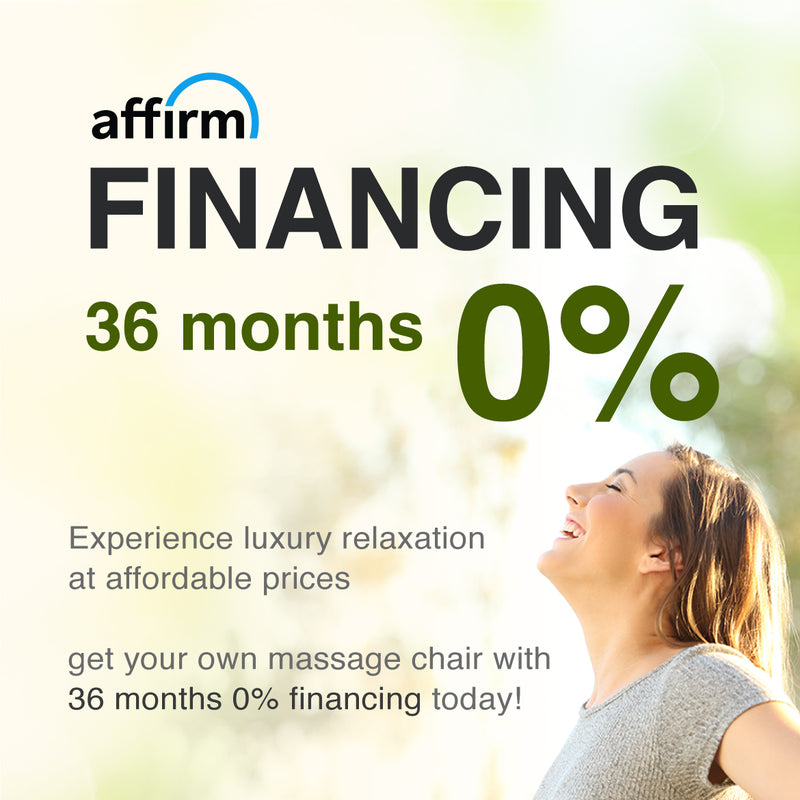 Affirm, Financing, 36 months, 0%, Experience luxury relaxation at affordable prices - get your own massage chair with 36 months 0% financing today