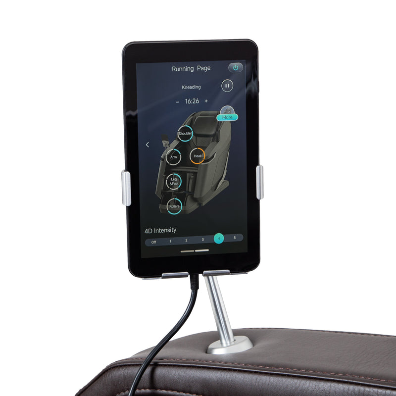 Dedicated touchscreen tablet remote display showcasing the automated 4D programs.